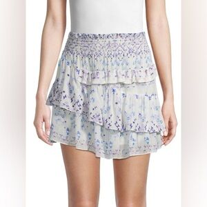 IRO Purple and White Floral Mini Skirt